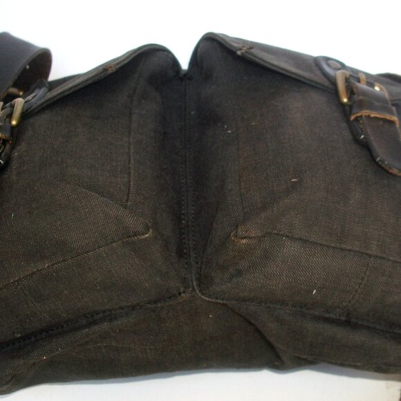 DRIES VAN NOTEN Large Oiled-Cotton & Leather Crossbody Luxury Rustic Rucksack - Picture 7 of 12